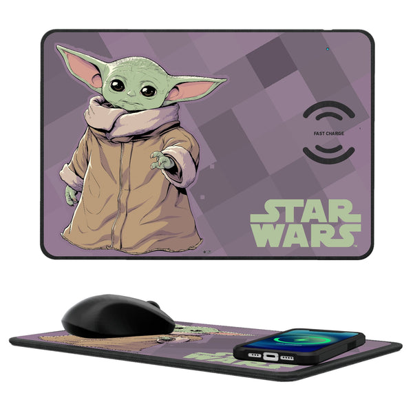 Star Wars: The Mandalorian Grogu Color Block 15-Watt Wireless Charger and Mouse Pad