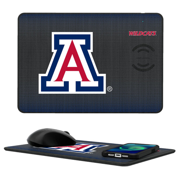 University of Arizona Wildcats Linen 15-Watt Wireless Charger and Mouse Pad