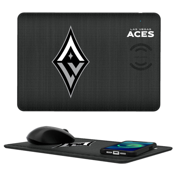 Las Vegas Aces Linen 15-Watt Wireless Charger and Mouse Pad