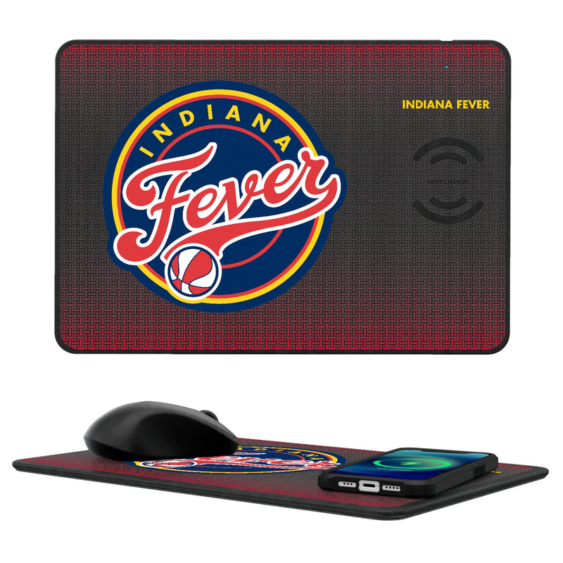 Indiana Fever Linen 15-Watt Wireless Charger and Mouse Pad