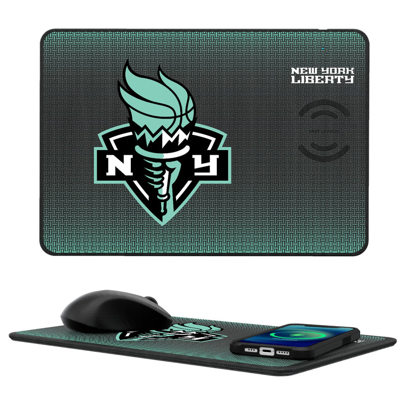 New York Liberty Linen 15-Watt Wireless Charger and Mouse Pad