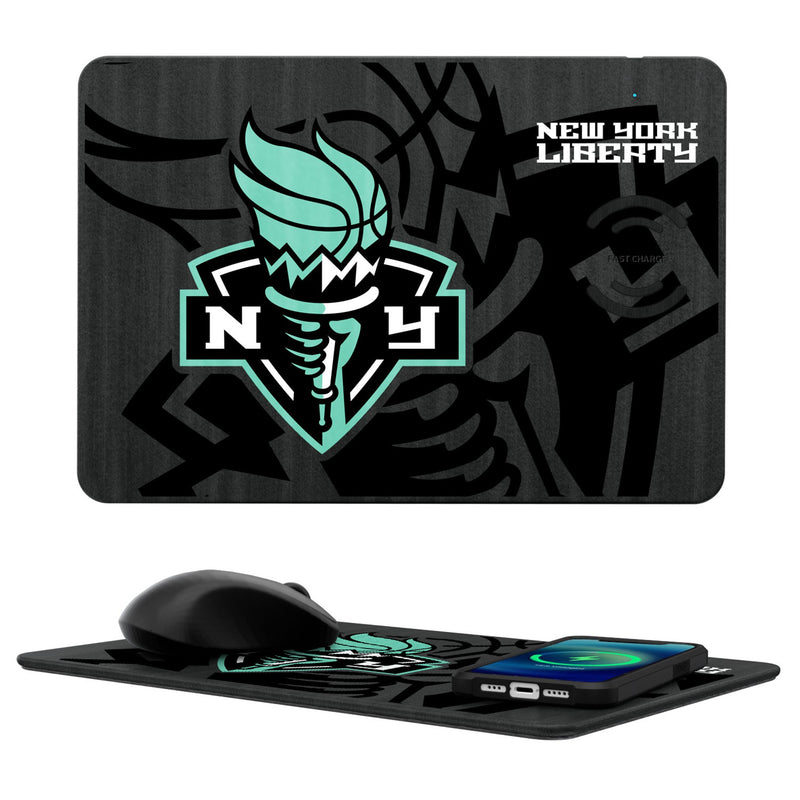 New York Liberty Monocolor Tilt 15-Watt Wireless Charger and Mouse Pad