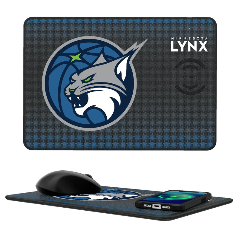 Minnesota Lynx Linen 15-Watt Wireless Charger and Mouse Pad