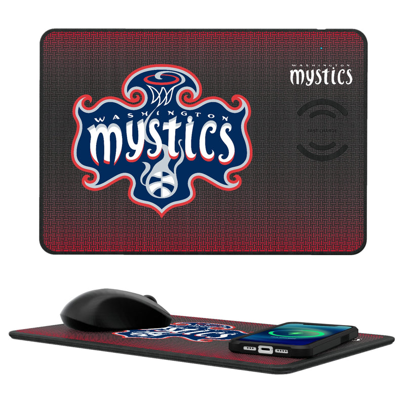 Washington Mystics Linen 15-Watt Wireless Charger and Mouse Pad