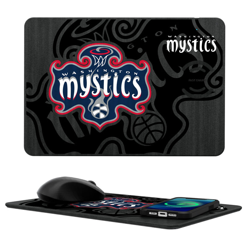 Washington Mystics Monocolor Tilt 15-Watt Wireless Charger and Mouse Pad