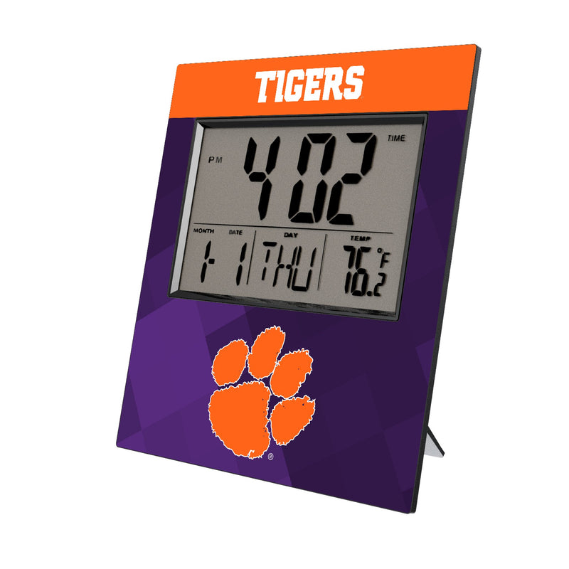 Clemson University Tigers Color Block Wall Clock