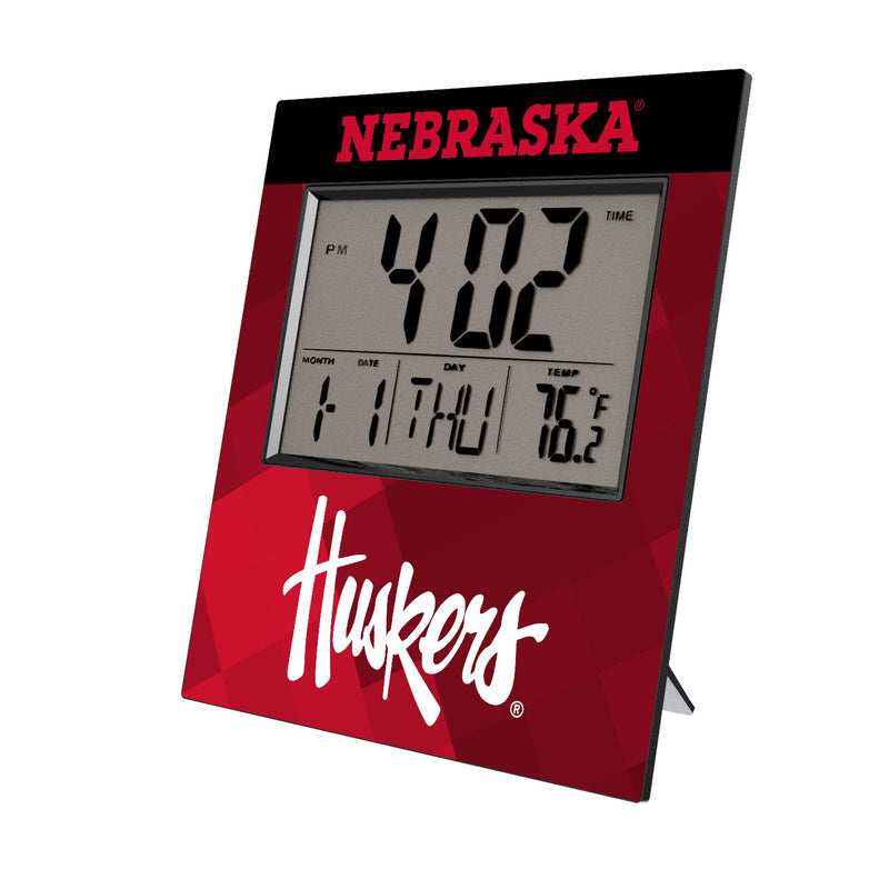 University of Nebraska Huskers Color Block Wall Clock