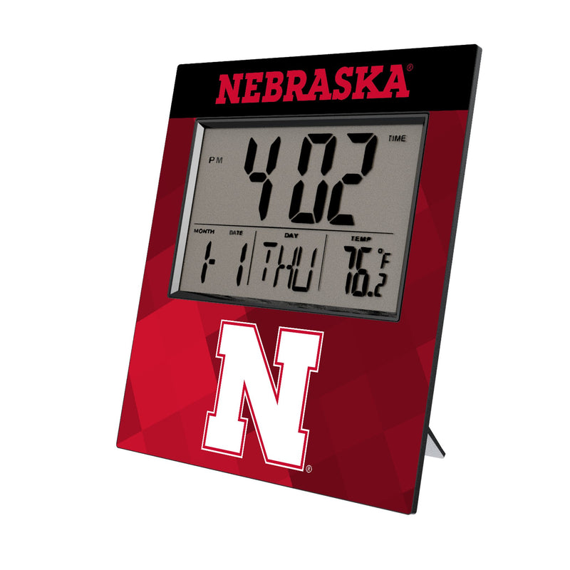 University of Nebraska Huskers Block N Color Block Wall Clock