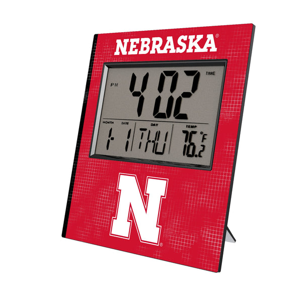 University of Nebraska Huskers Block N Hatch Wall Clock