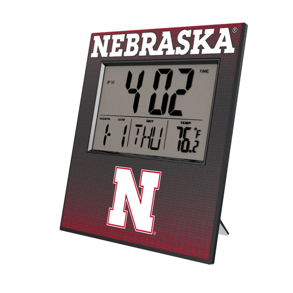 University of Nebraska Huskers Block N Linen Wall Clock