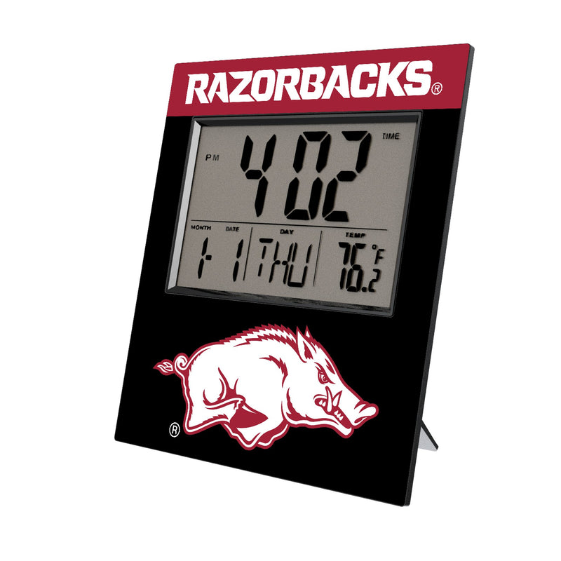 University of Arkansas Fayetteville Razorbacks Color Block Wall Clock