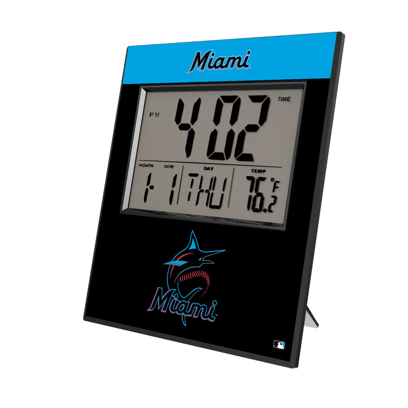 Miami Marlins Color Block Wall Clock