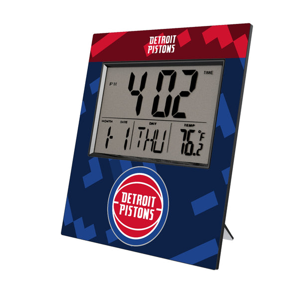 Detroit Pistons Color Block Wall Clock