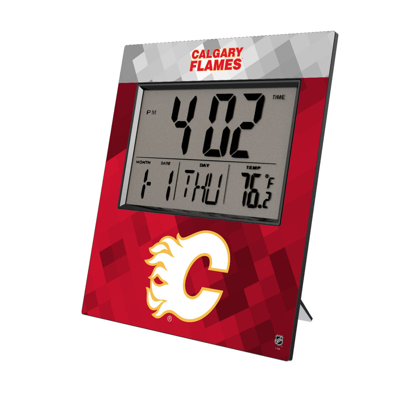 Calgary Flames Color Block Wall Clock