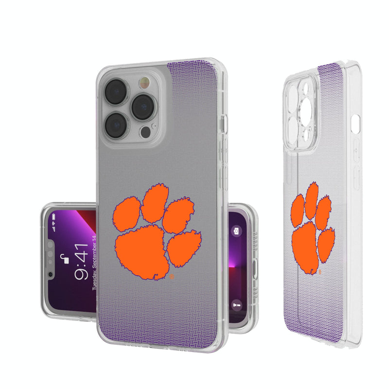 Clemson University Tigers Linen iPhone Clear Phone Case