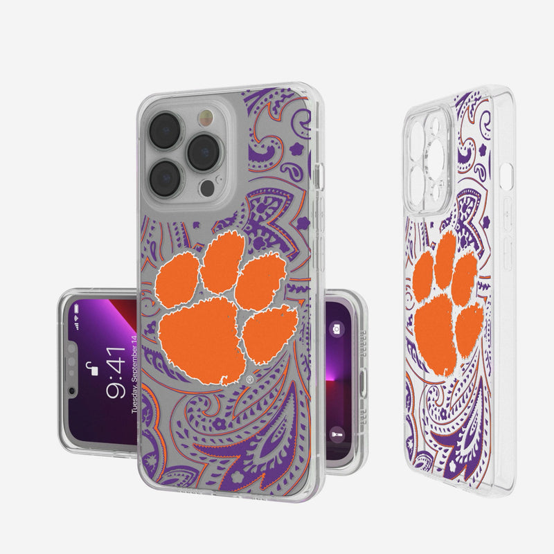 Clemson University Tigers Paisley iPhone Clear Phone Case