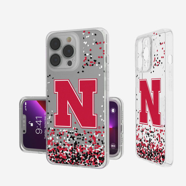 University of Nebraska Huskers Block N Confetti iPhone Clear Phone Case