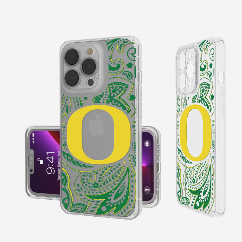 University of Oregon Ducks Paisley iPhone Clear Phone Case