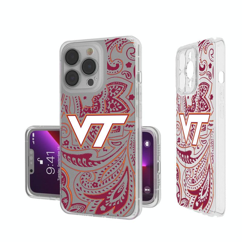 Virginia Tech Hokies Paisley iPhone Clear Phone Case