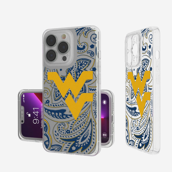 West Virginia University Mountaineers Paisley iPhone Clear Phone Case