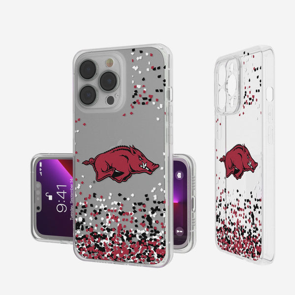 University of Arkansas Fayetteville Razorbacks Confetti iPhone Clear Phone Case