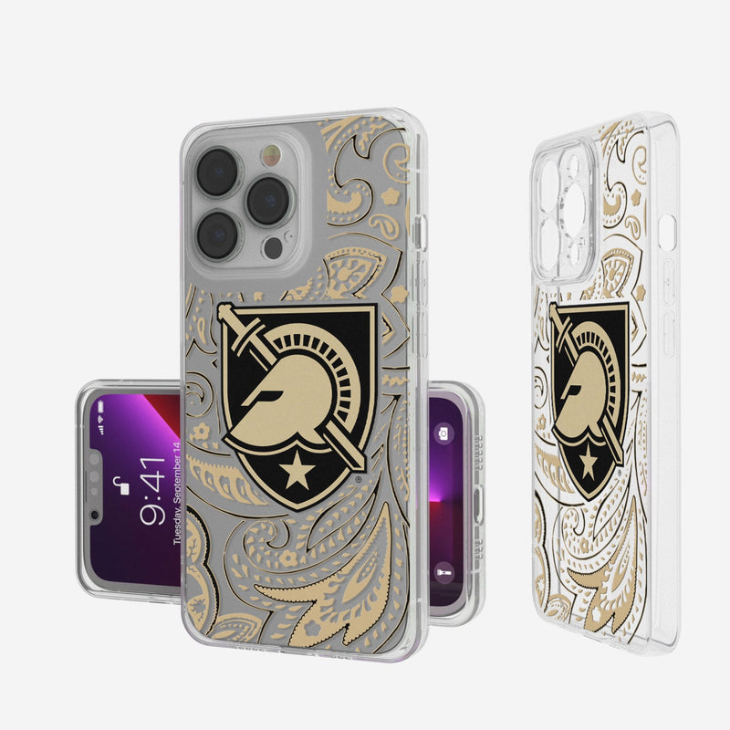 United States Military Academy Black Knights Paisley iPhone Clear Phone Case