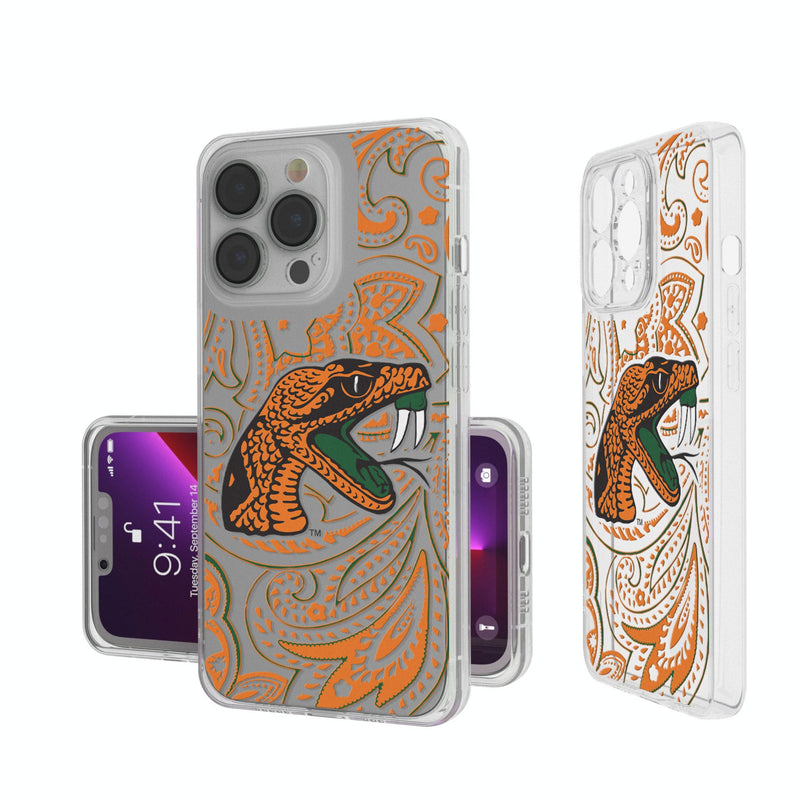 Florida A&M University Rattlers Paisley iPhone Clear Phone Case