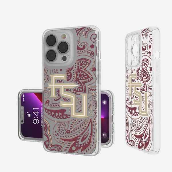 Florida State University Seminoles Athletic Wordmark Paisley iPhone Clear Phone Case