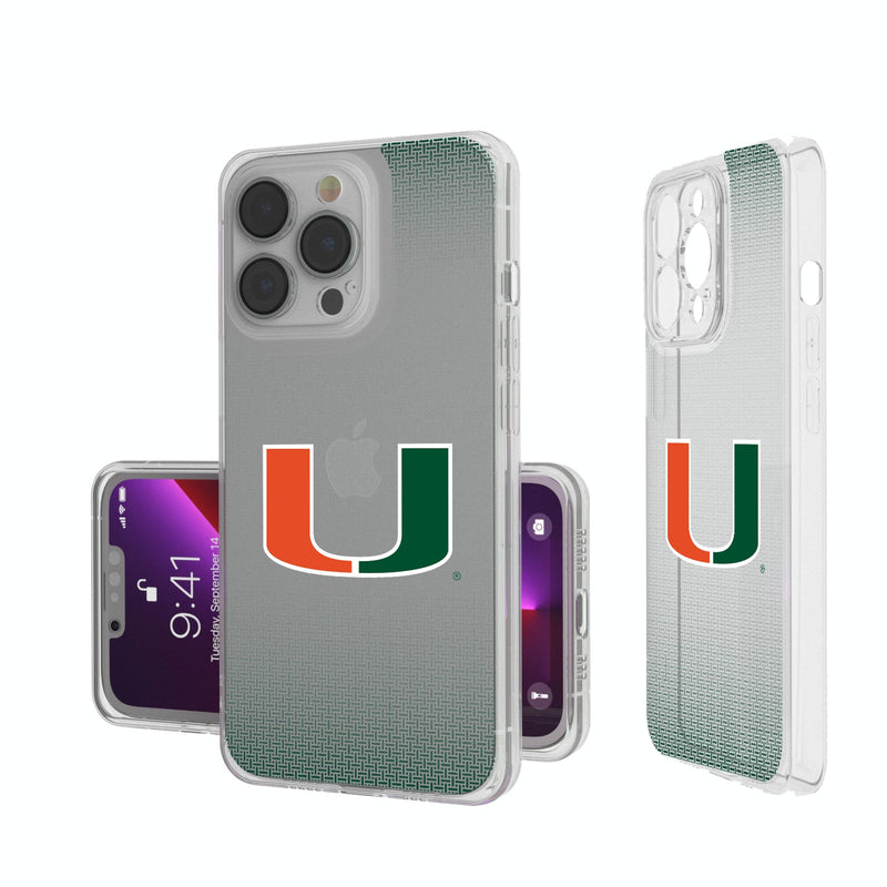 University of Miami Hurricanes Linen iPhone Clear Phone Case