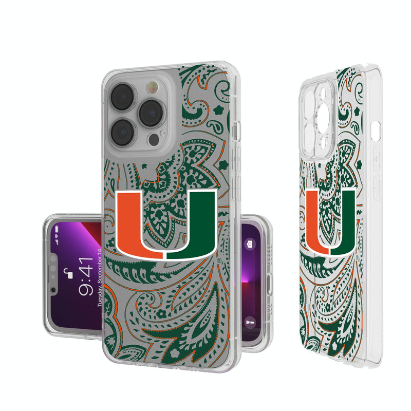 University of Miami Hurricanes Paisley iPhone Clear Phone Case