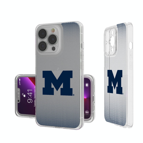 University of Michigan Wolverines Linen iPhone Clear Phone Case