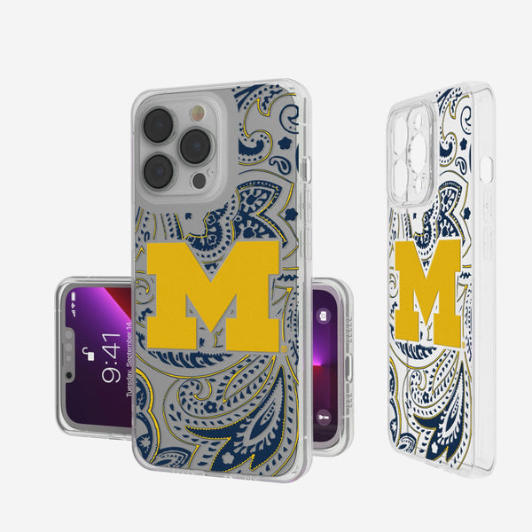 University of Michigan Wolverines Paisley iPhone Clear Phone Case