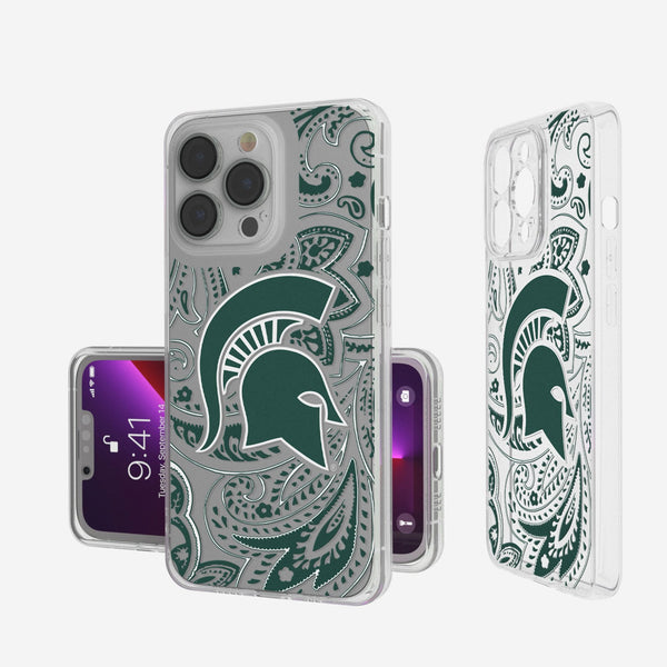 Michigan State University Spartans Paisley iPhone Clear Phone Case