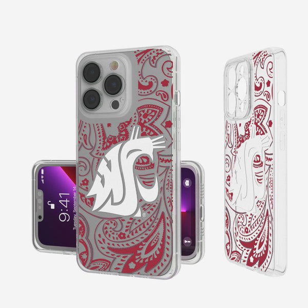 Washington State University Cougars Paisley iPhone Clear Phone Case