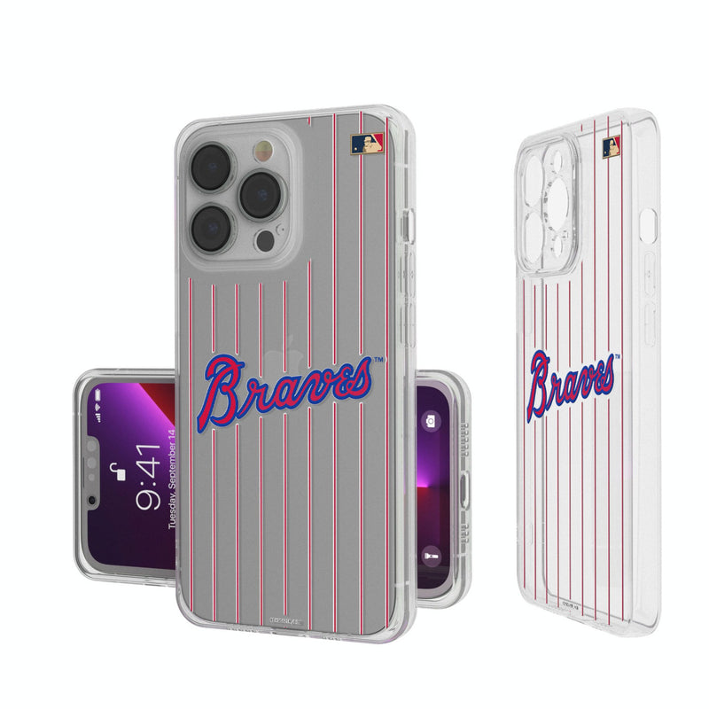 Atlanta Braves Home 2012 - Cooperstown Collection Pinstripe iPhone Clear Phone Case