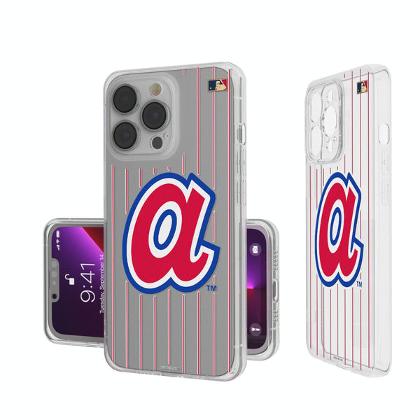 Atlanta Braves 1972-1980 - Cooperstown Collection Pinstripe iPhone Clear Phone Case