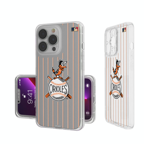 Baltimore Orioles 1954-1963 - Cooperstown Collection Pinstripe iPhone Clear Phone Case