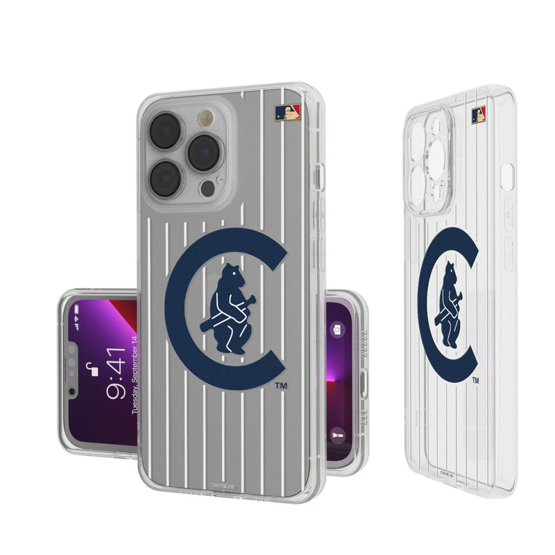 Chicago Cubs 1911-1912 - Cooperstown Collection Pinstripe iPhone Clear Phone Case