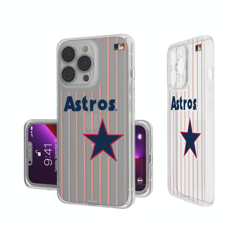 Houston Astros 1975-1981 - Cooperstown Collection Pinstripe iPhone Clear Phone Case