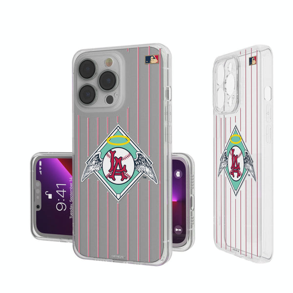 LA Angels 1961-1965 - Cooperstown Collection Pinstripe iPhone Clear Phone Case