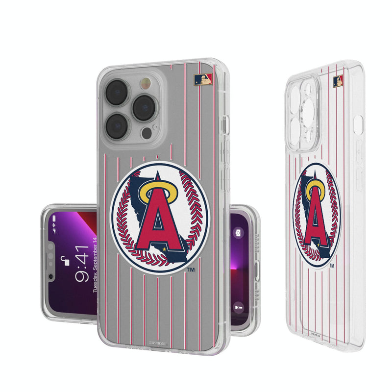 LA Angels 1986-1992 - Cooperstown Collection Pinstripe iPhone Clear Phone Case