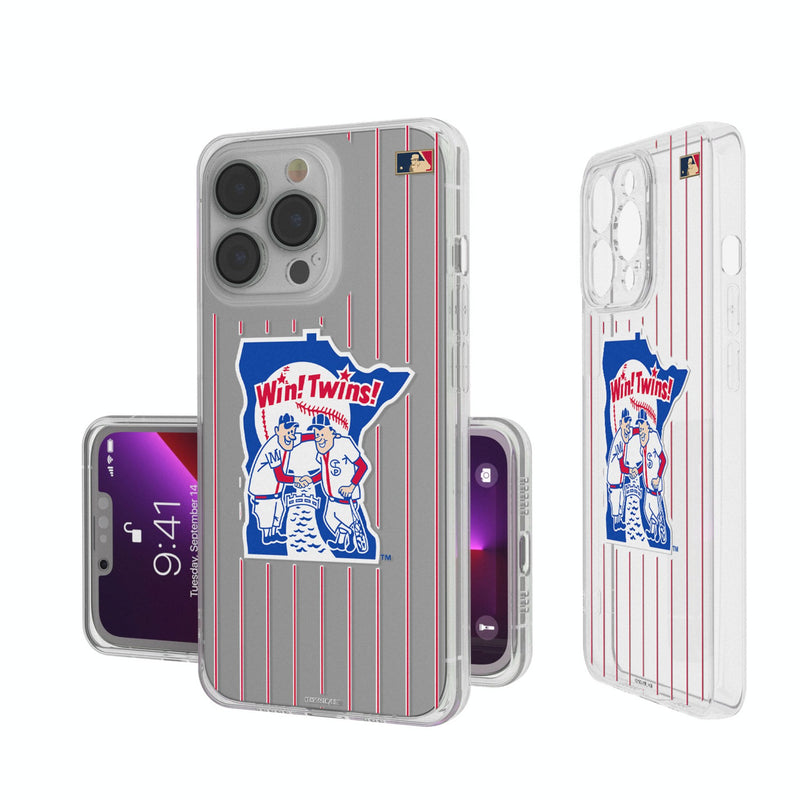 Minnesota Twins 1976-1986 - Cooperstown Collection Pinstripe iPhone Clear Phone Case