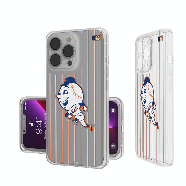 New York Mets 2014 - Cooperstown Collection Pinstripe iPhone Clear Phone Case