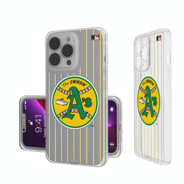 Oakland As 1971-1981 - Cooperstown Collection Pinstripe iPhone Clear Phone Case