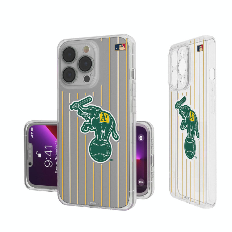 Oakland As  Home 1988 - Cooperstown Collection Pinstripe iPhone Clear Phone Case