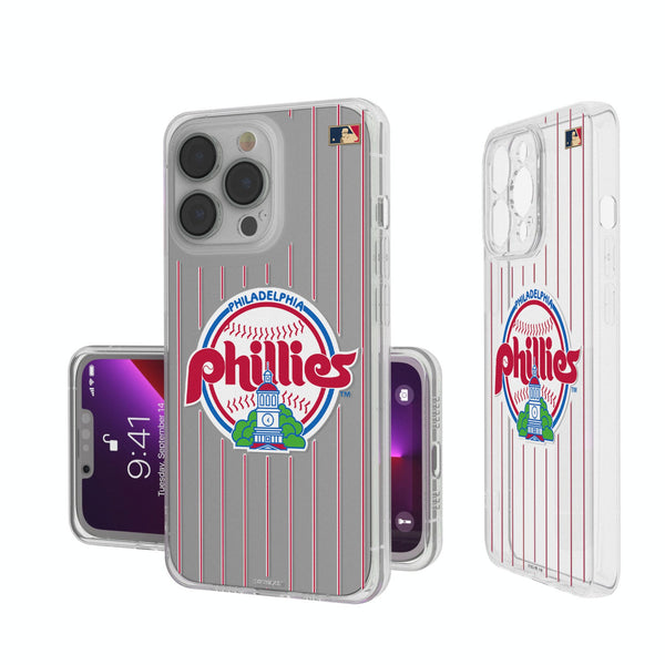 Philadelphia Phillies 1984-1991 - Cooperstown Collection Pinstripe iPhone Clear Phone Case