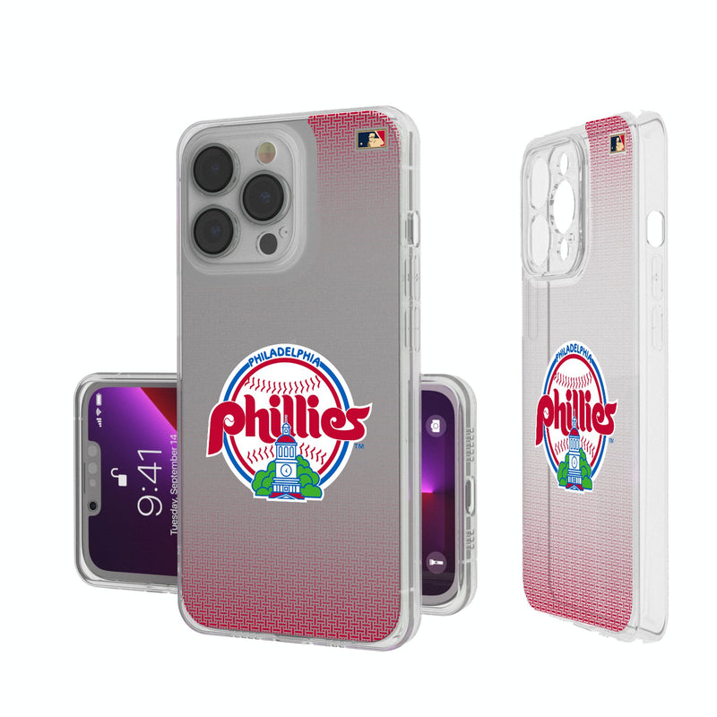 Philadelphia Phillies 1984-1991 - Cooperstown Collection Linen iPhone Clear Phone Case