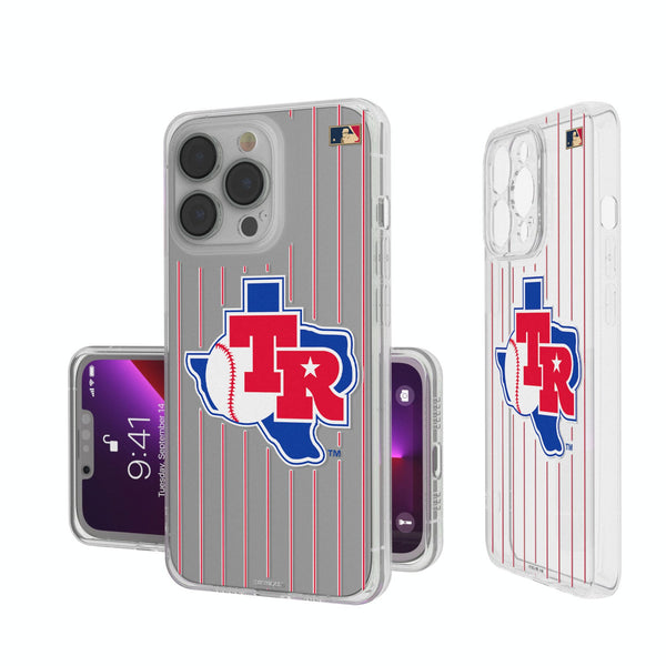 Texas Rangers 1981-1983 - Cooperstown Collection Pinstripe iPhone Clear Phone Case