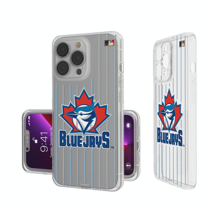 Toronto Blue Jays 1997-2002 - Cooperstown Collection Pinstripe iPhone Clear Phone Case