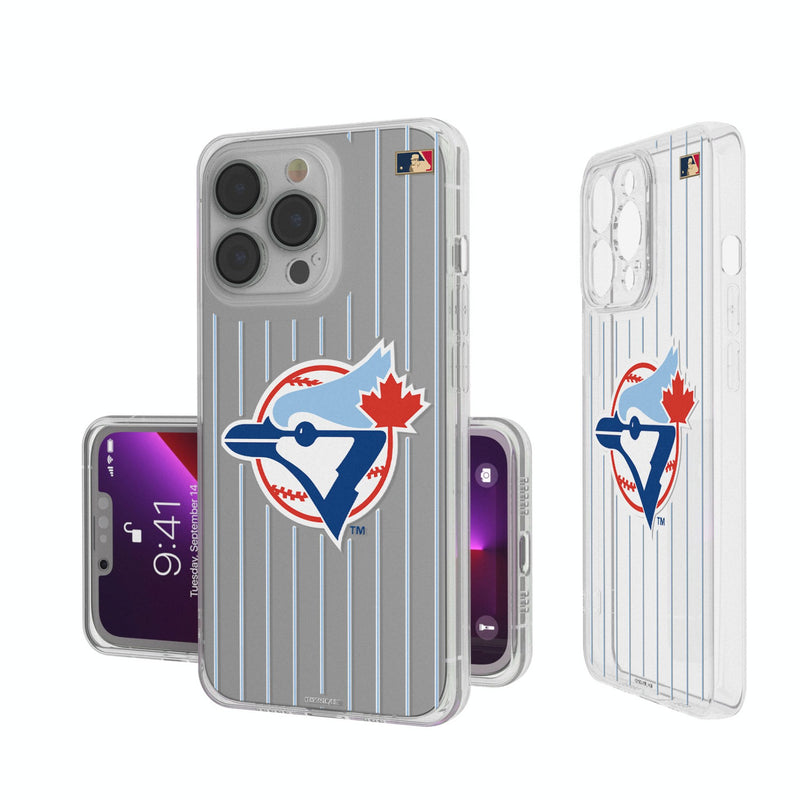 Toronto Blue Jays 1977-1988 - Cooperstown Collection Pinstripe iPhone Clear Phone Case